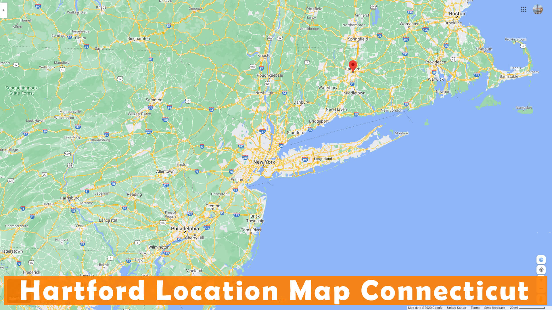 Hartford Emplacement Carte Connecticut